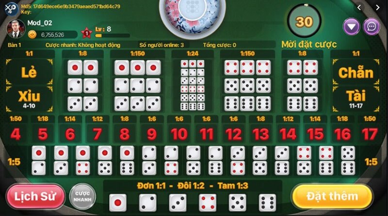 huong dan choi tai xiu m88