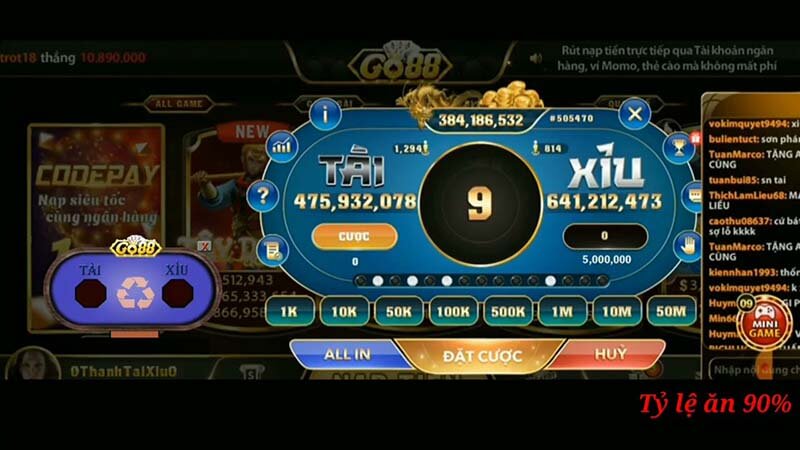 Hack tài xỉu go88 tăng tiền thưởng