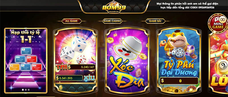 điểm đặc sắc của cổng game Tài xỉu Dom99