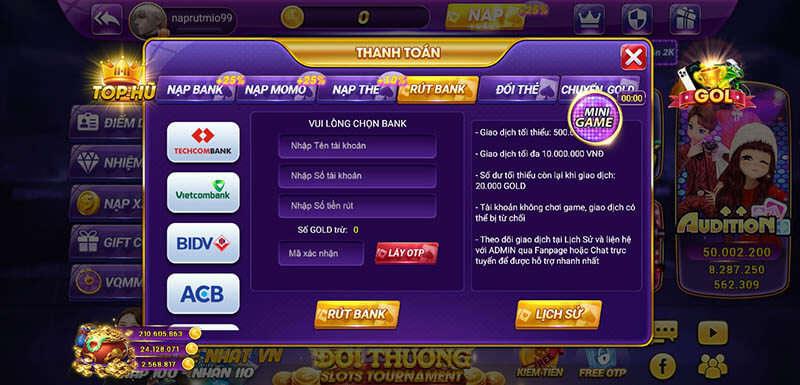 nạp tiền Tài xỉu G9 Club
