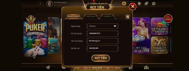 rút tiền Tài Xỉu Hen88 Club