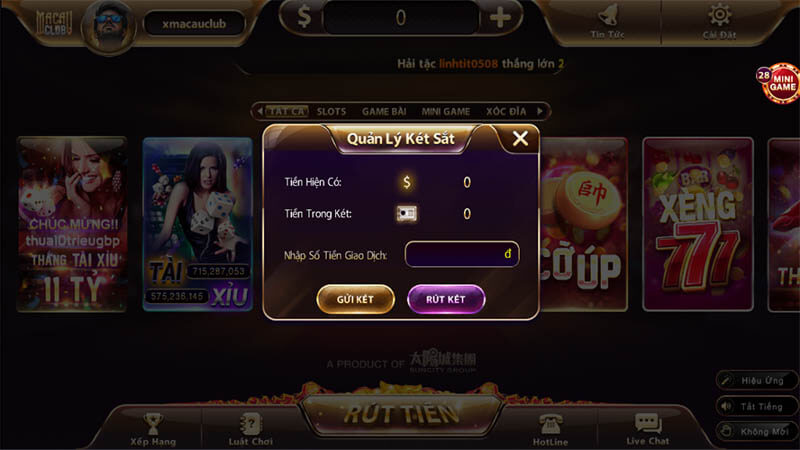 không thể nào bỏ qua cái tên Tài Xỉu Macau Club