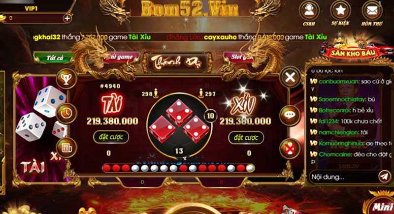 trò chơi tài xỉu bom52