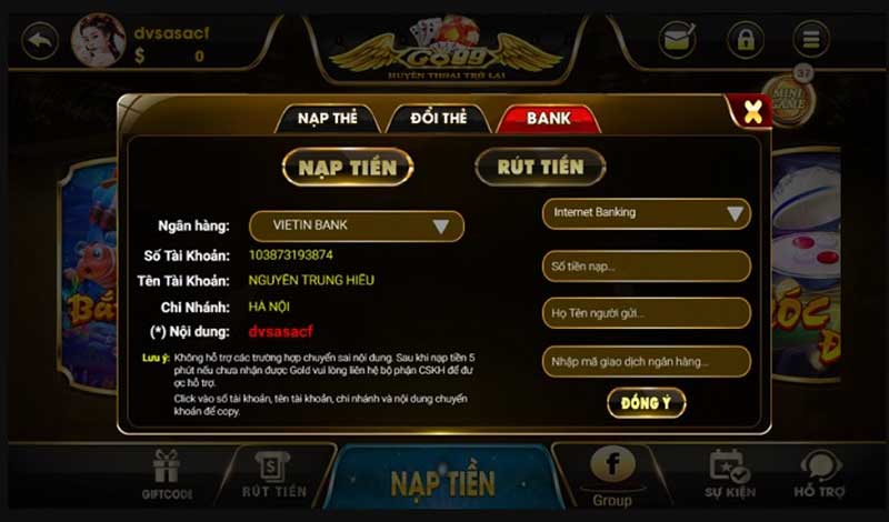 nạp tiền Go99 club