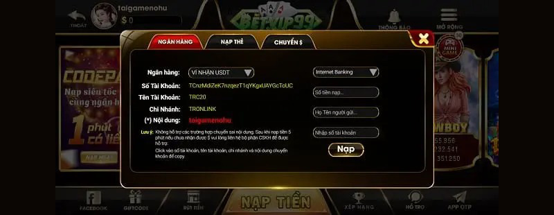 nạp tiền BetVip99.Com