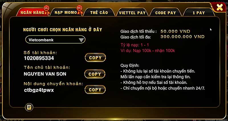 nạp tiền lot88 vin