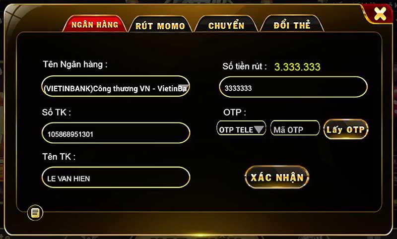 hướng dẫn rút tiền lot88 vin