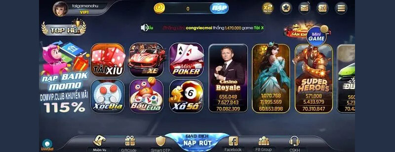 Link truy cập Tài Xỉu DomVip Club