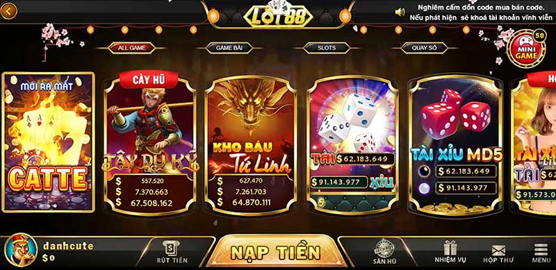 trò chơi tại lot88 vin