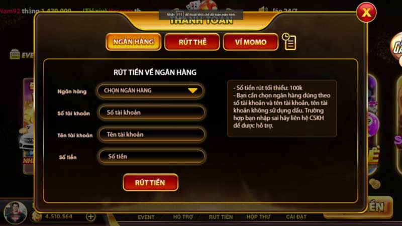 rút tiền HK86 Club