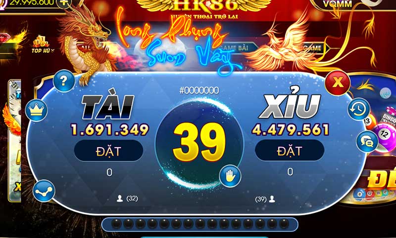 giao diện game tài xỉu HK86 Club
