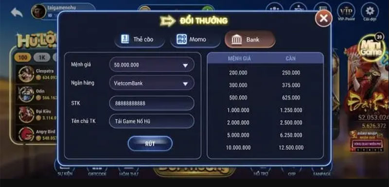 rút tiền Lộc 777