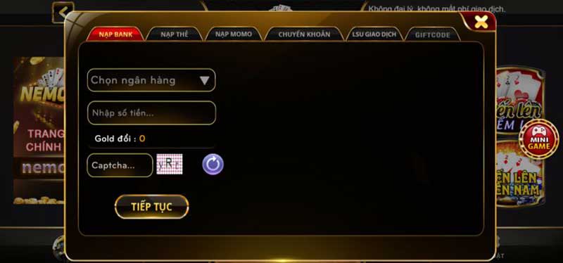 nạp tiền Nemo Vin
