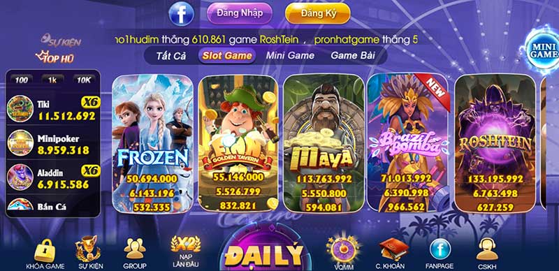 giao diện cổng game Sumvip