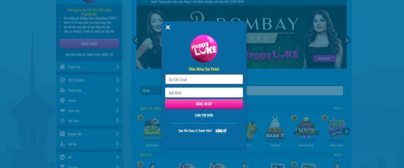 Đăng nhập Happyluke