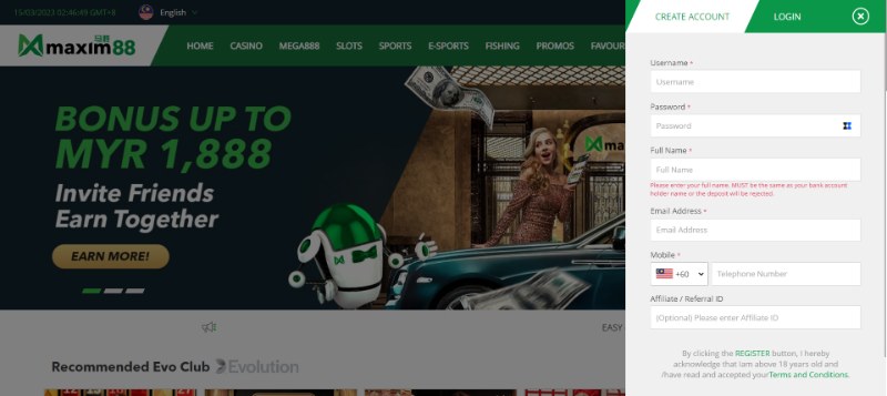 Tạo tài khoản MAXIM88 
