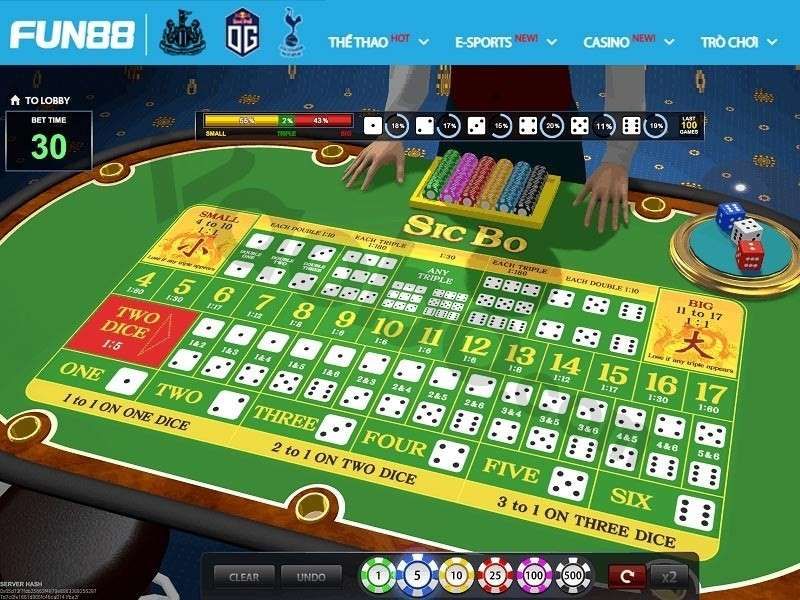 Fun88 cung cấp game tài xỉu chất lượng